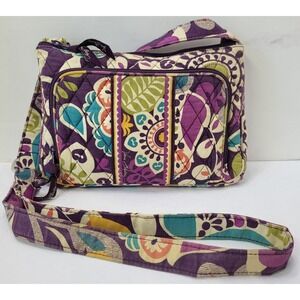 Vera Bradley Plum Crazy Crossbody Shoulder Bag Purse Abstract Paisley 10X6x2
